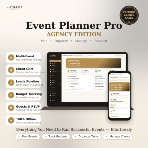 Event Planner Pro — Agency Edition 28-Module Offline Event Management System