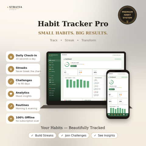 Habit Tracker Pro — Daily Habit Planner with Streaks & Analytics