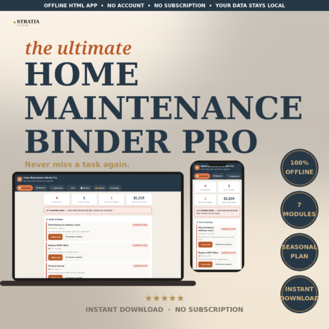 Home Maintenance Binder Pro