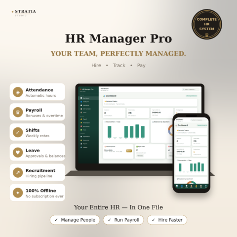 HR Manager Pro — Employee Management System, Payroll & Attendance Tracker