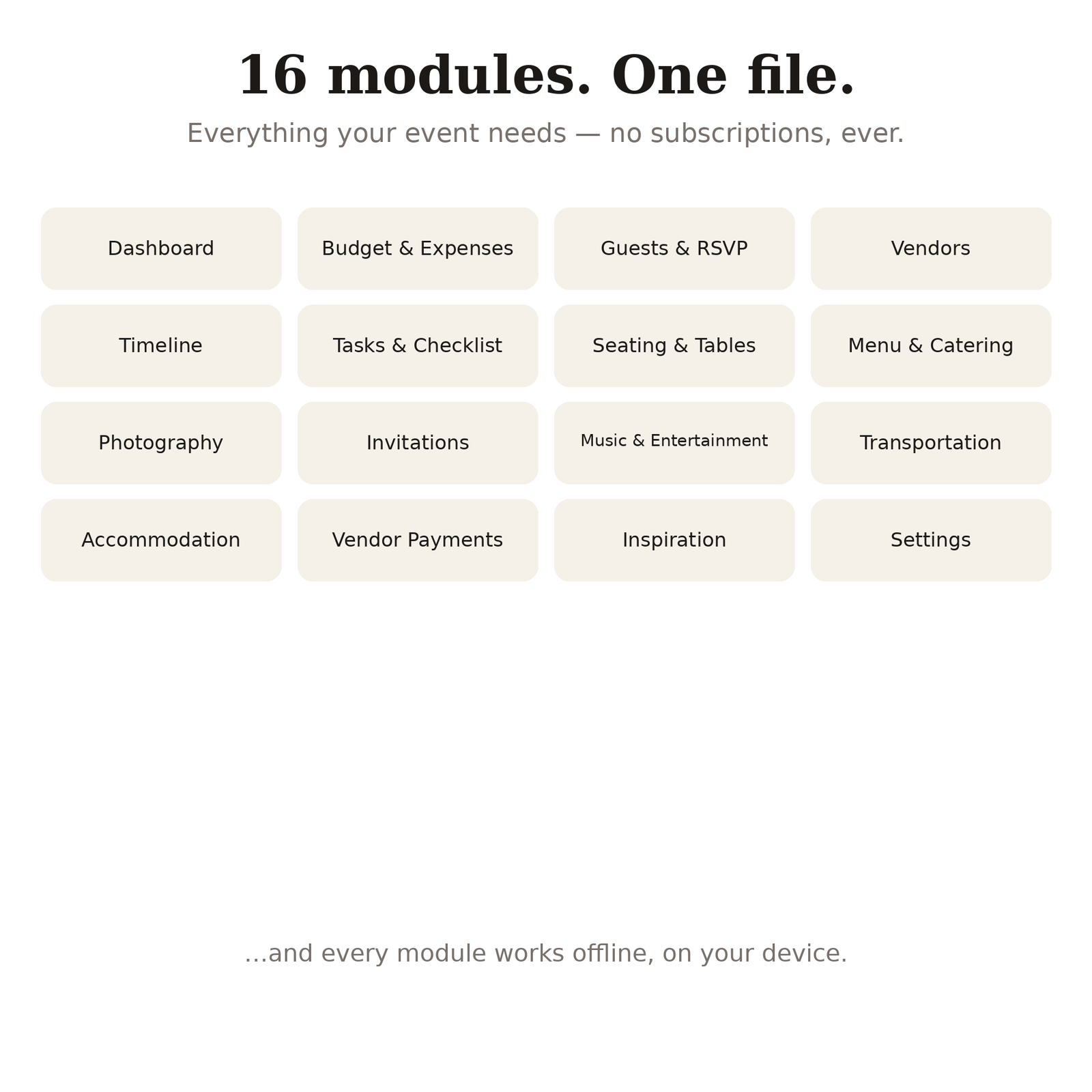 Event Planner Pro: Wedding & Corporate Organizer — 16 Modules, Offline HTML App - Image 3