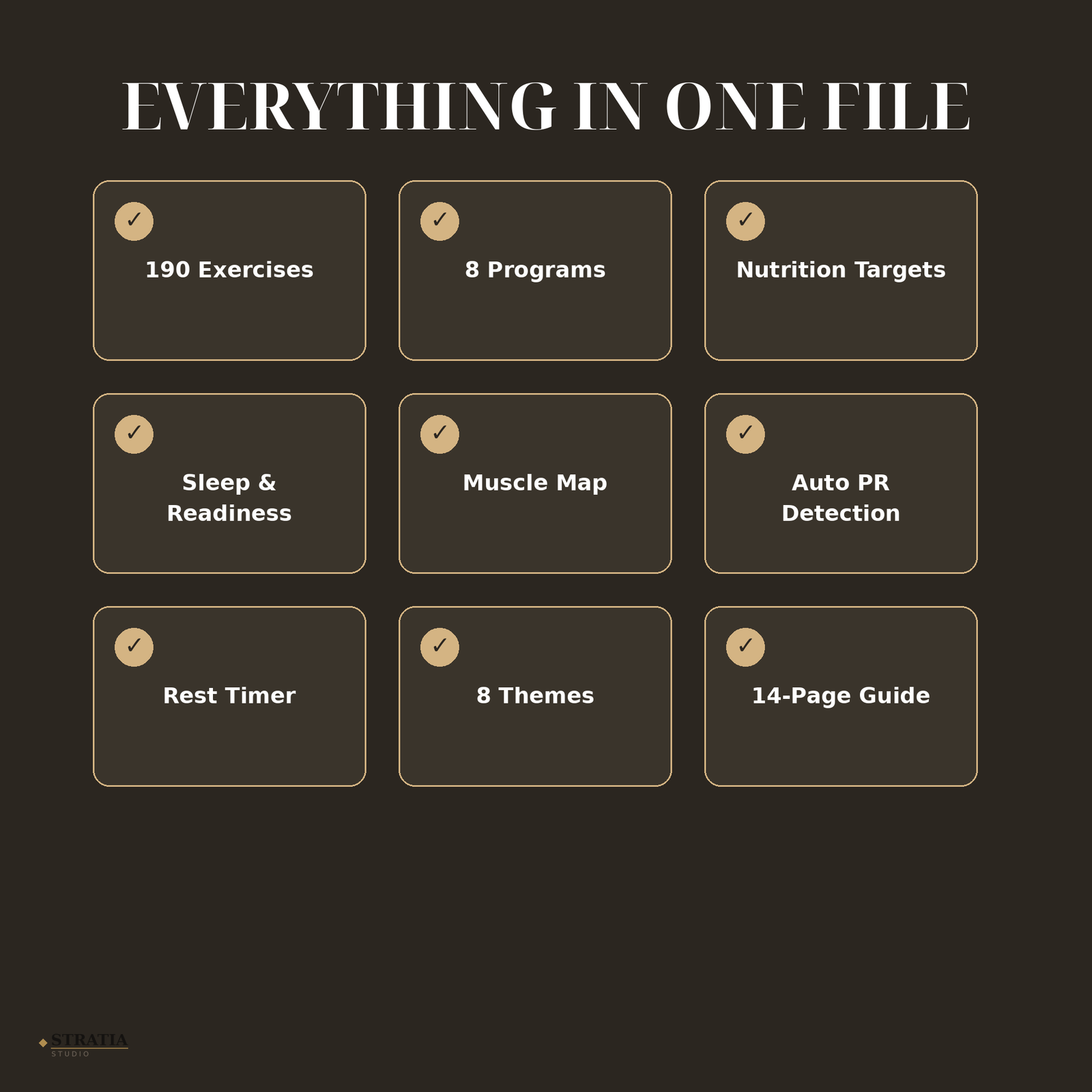 IronLog Pro — Offline Workout Tracker: 190 Exercises, Muscle Map, Nutrition & Readiness Score - Image 2